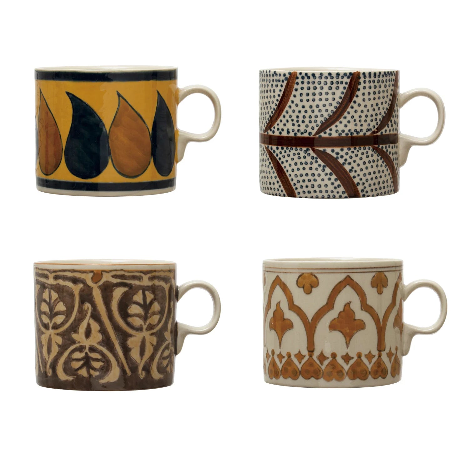 Elegant crystal cups for wine-Moroccan Hand Painted Mug