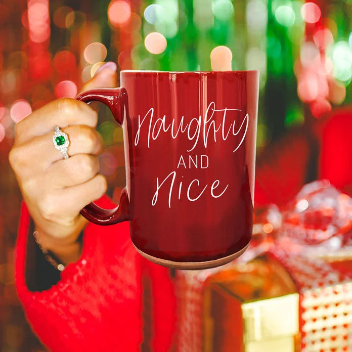 Chic insulated mugs with lids-Naughty & Nice