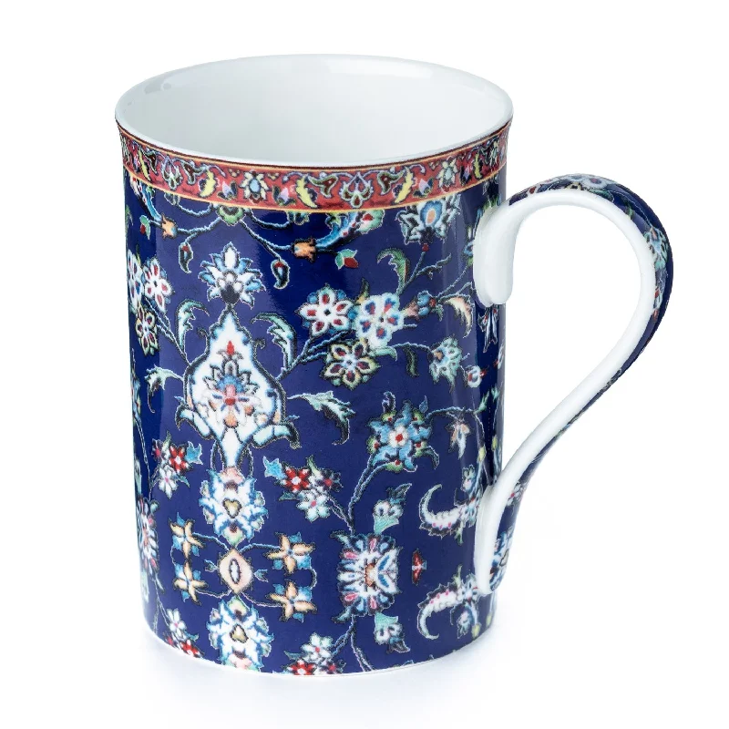 Boho-style ceramic cups for tea-Persian Tapestry Blue Classico Mug