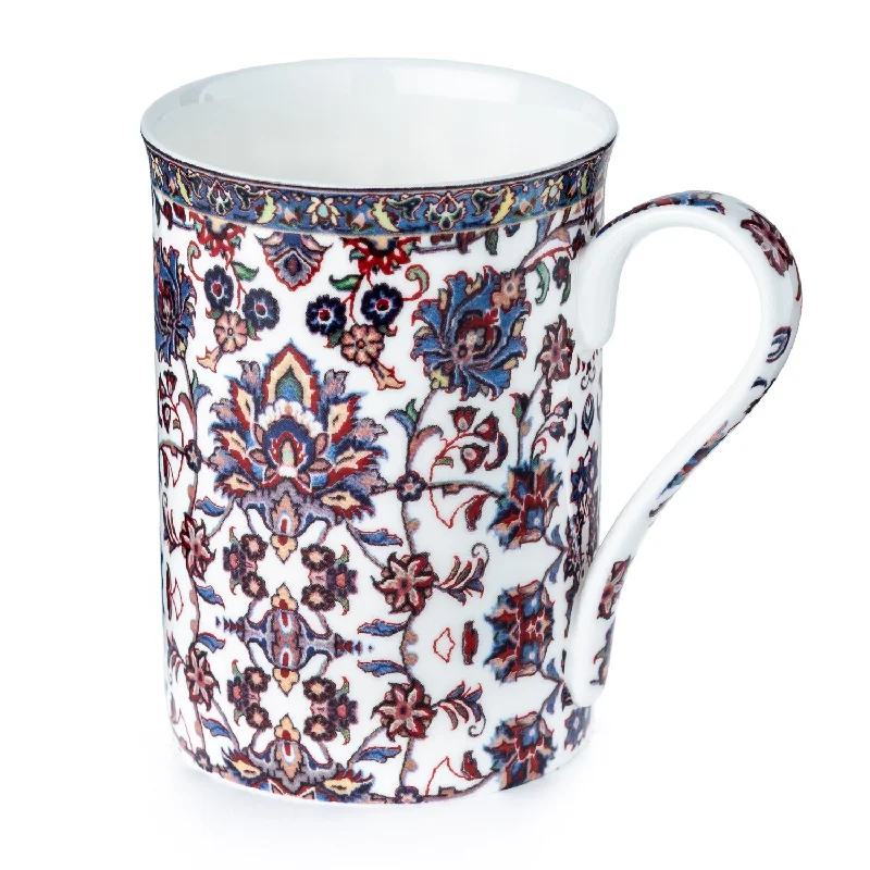 Durable travel mugs for commuters-Persian Tapestry White Classico Mug