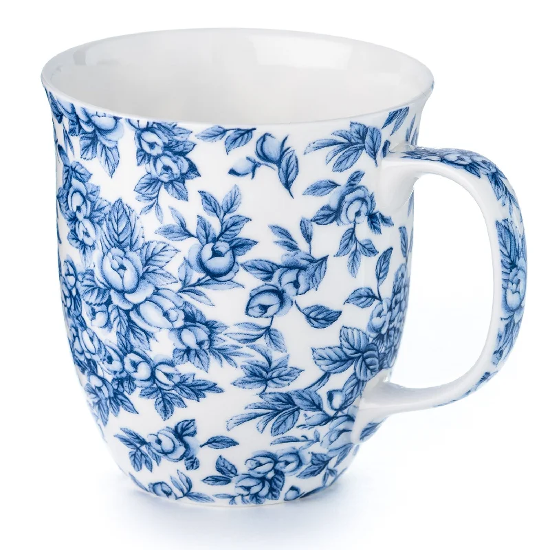 Waterproof coffee mugs for camping-Chintz Light Blue Roses Java Mug