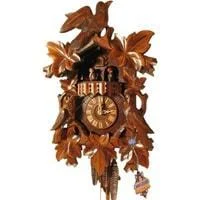 Trendy metallic wall sculptures-Rombach & Haas (Romba) BIRD AND LEAVES Model 1343 1-Day Black Forest Cuckoo Clock with Music Box