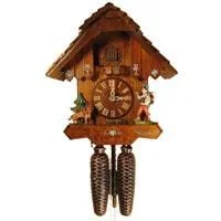 Trendy macrame wall hangings-Rombach & Haas (Romba) HAPPY WANDERER Model 8205 8-Day Black Forest Cuckoo Clock, Beautifully Carved and Painted, Chalet Style