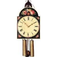 Designer decor with bold patterns-Rombach & Haas Shield Black Forest Clock Model 3402, 8-Day, Hand-painted by Connie Haas