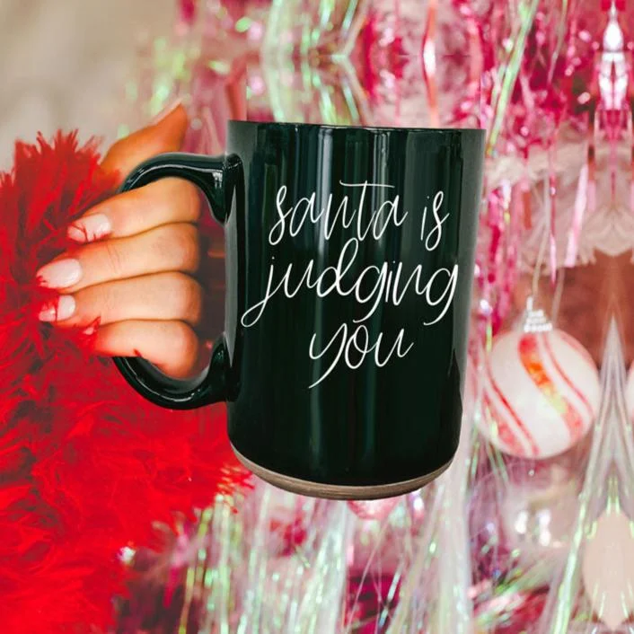 Elegant insulated cups for tea-Santa's Judging You