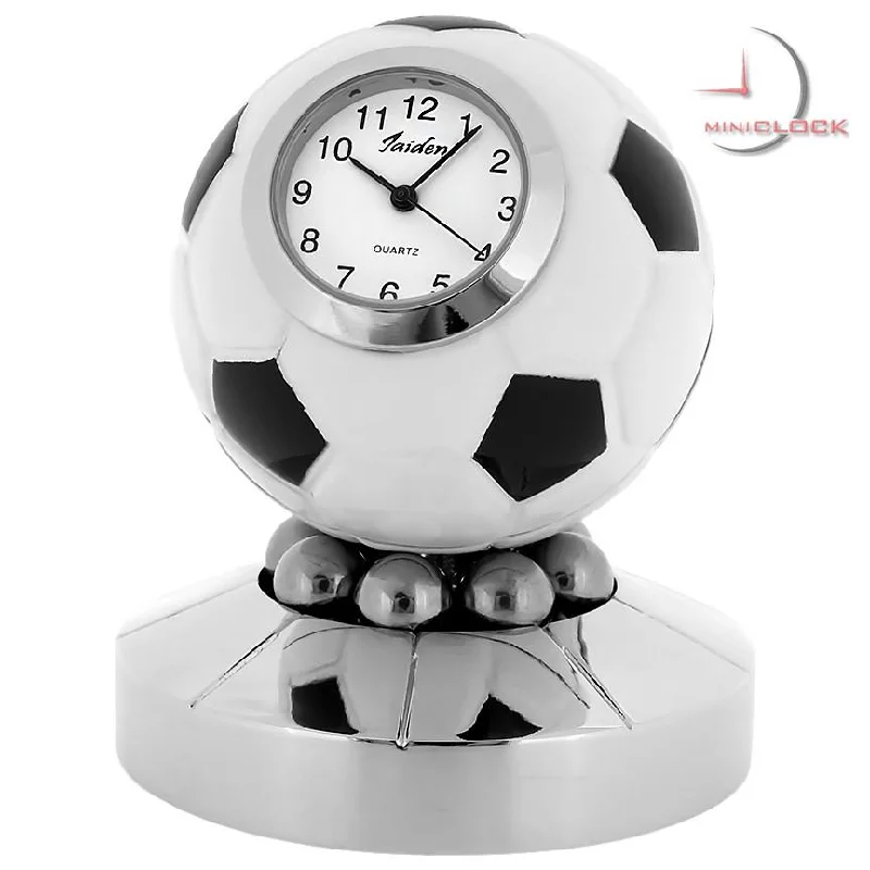 Boho-style throw blankets for couches-C46S - Soccer Ball Miniature Clock