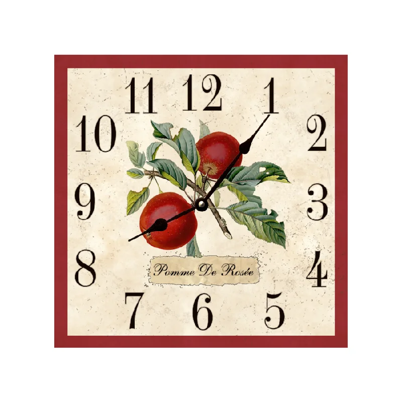 Large woven baskets for storage-Square Clock- Apple Clock