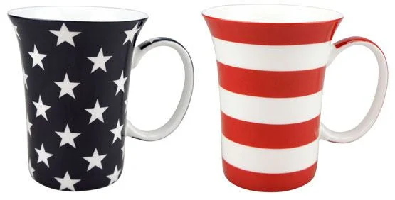 Casual plastic tumblers for kids-Stars & Stripes Mug Pair