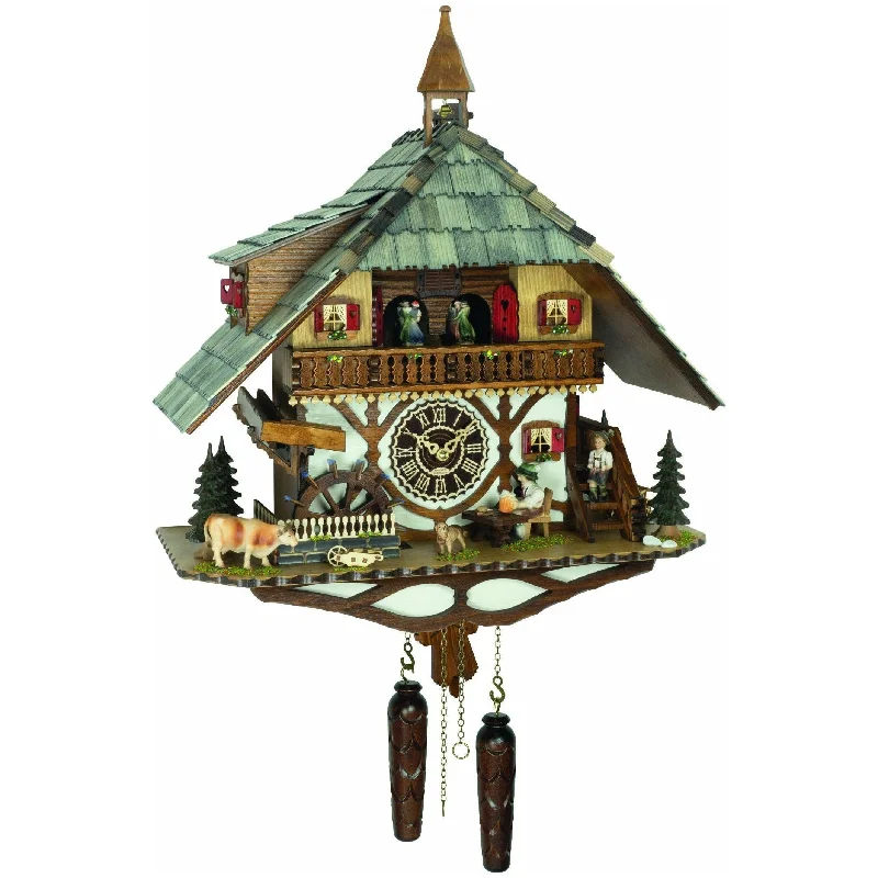 Vintage brass candlesticks-Trenkle Cuckoo Clock 4265 QMT Chalet-Style 52cm