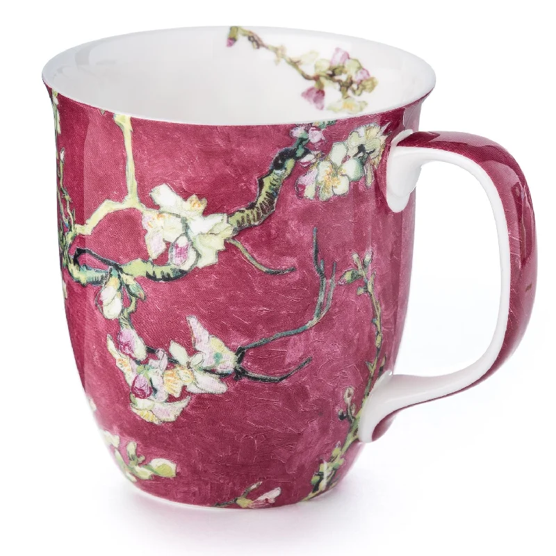 Personalized travel mugs for women-Van Gogh Almond Blossom Red Java Mug