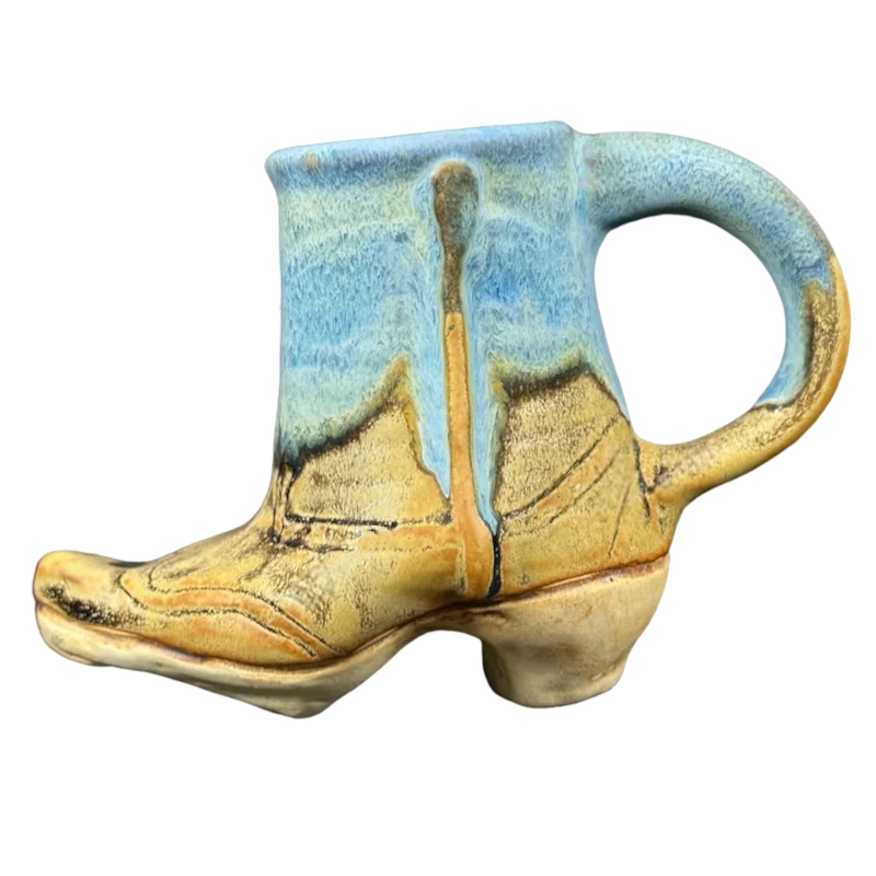 Vintage-inspired teacups with saucers-Western Boot 3D Figural Mug Feets Of Clay