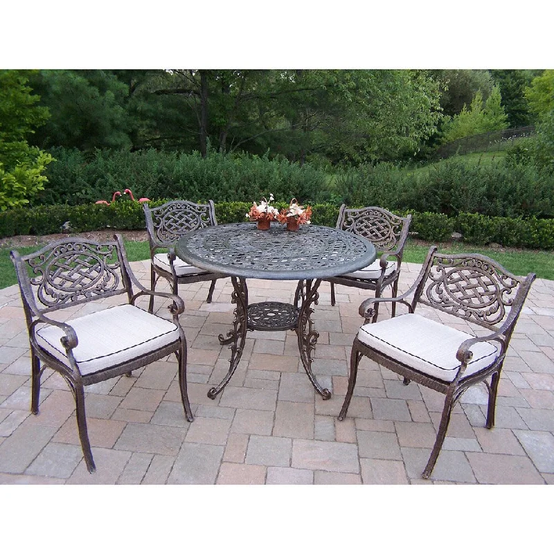 Trendy geometric sculptures-5-piece Dining Set, with 42-inch Table, and 4 Cushioned Chairs