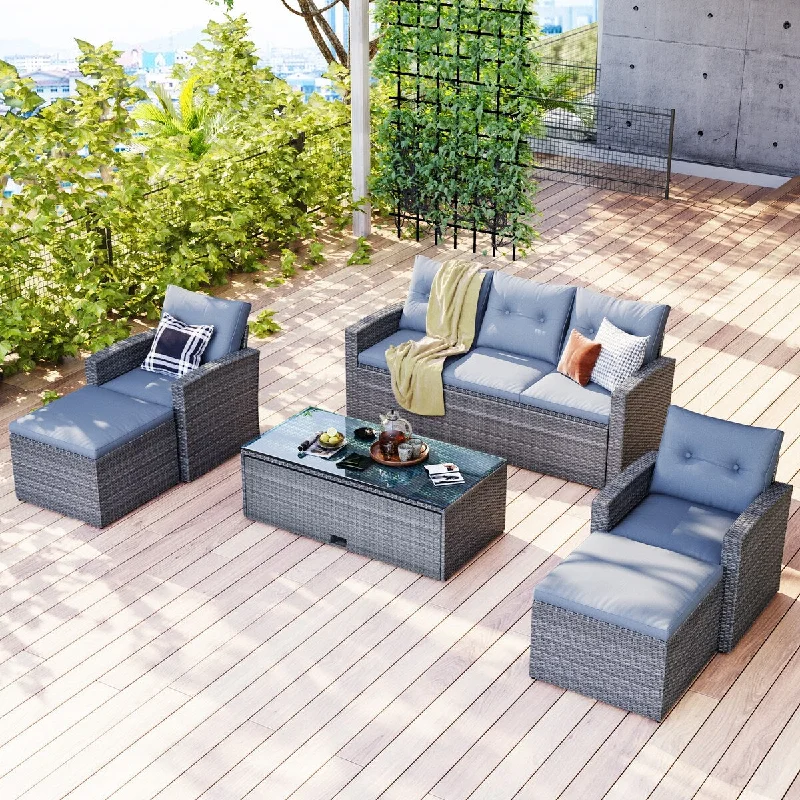 Mini wall art for bathrooms-6-piece All-Weather PE rattan Patio Outdoor Dining Conversation Sectional Set,tcoffee table,sofas,ottomans,removable cushions