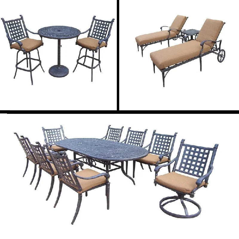 Classic white picture frames-Premier Sunbrella Cushioned Set includes 9 Pc Dining Set, 3 Pc Bar Set and 3 Pc Chaise Lounge Set