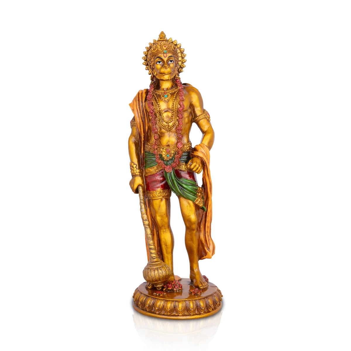 Trendy floral wall decor-Anjaneya Statue - 10 x 3 Inches | Hanuman Statue/ Hanuman Murti/ Resin Statue for Pooja