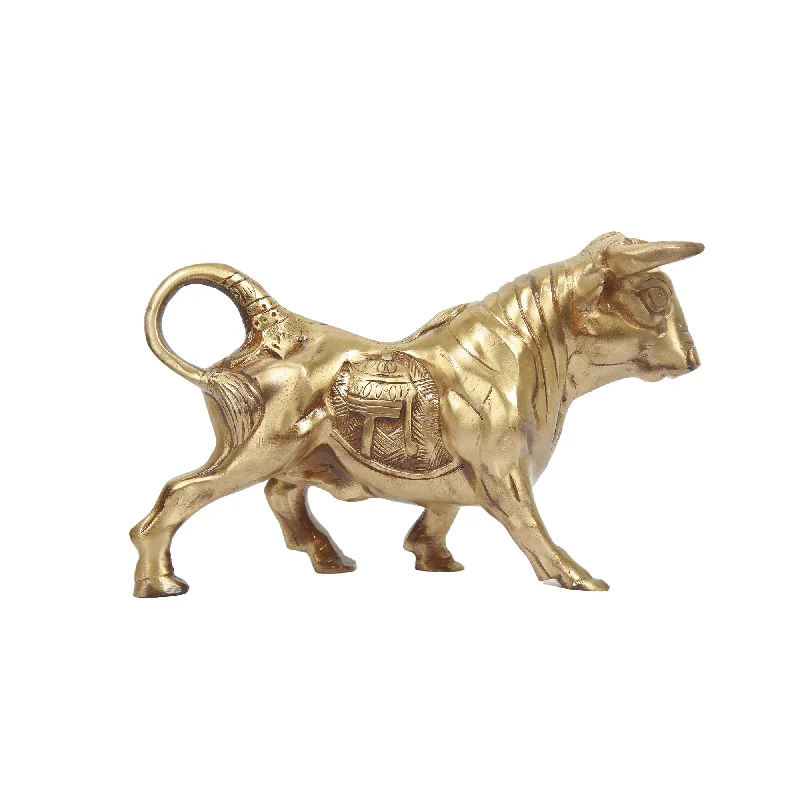 Designer ceiling lights with crystals-BRASS FIGHTING BULL