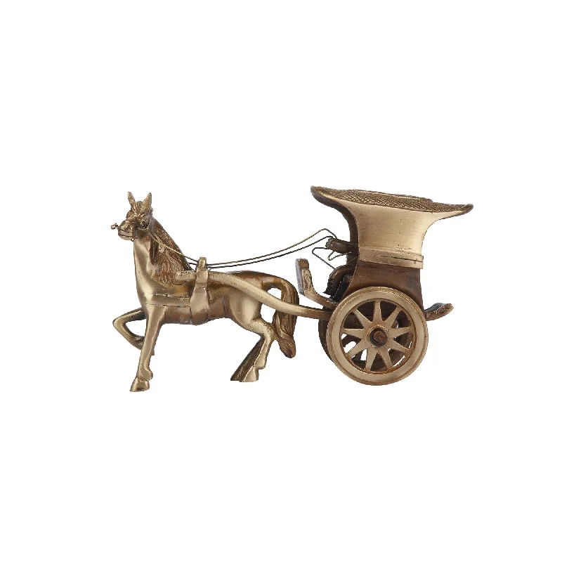 Waterproof outdoor lanterns-Brass Horse cart