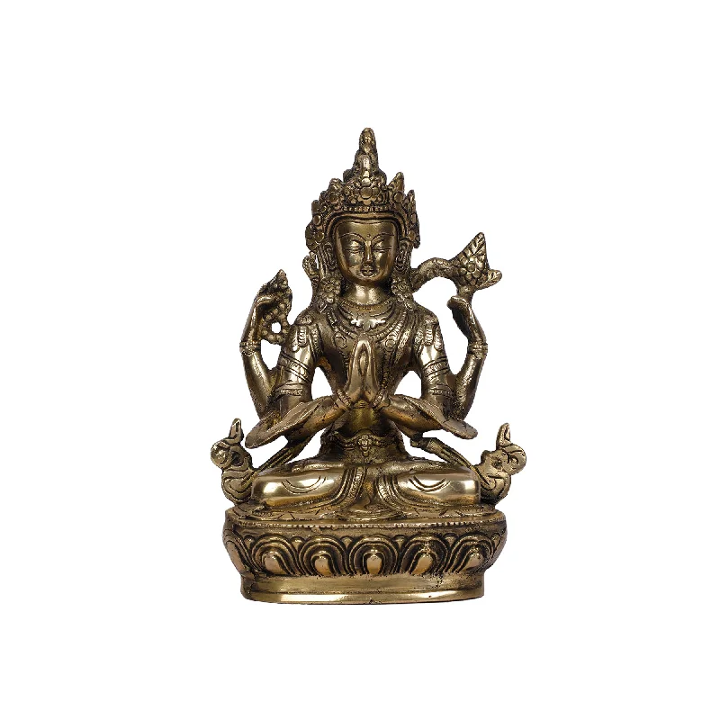 Stackable storage baskets for organization-Brass  Tara devi sitting on base