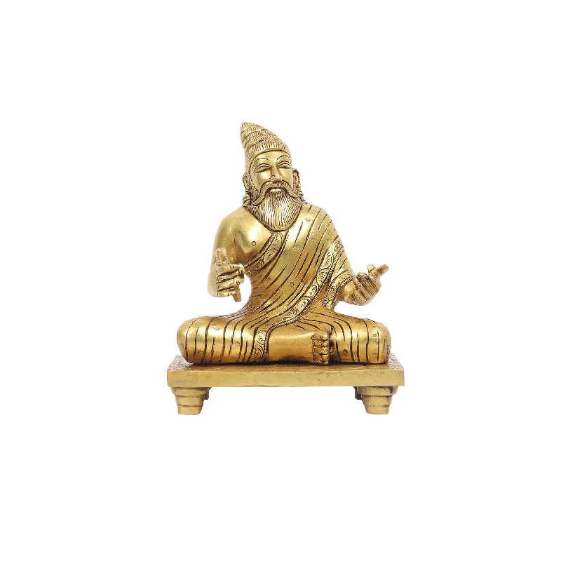 Luxury scented candles for ambiance-Exquisite Brass Thiruvalluvar Statue