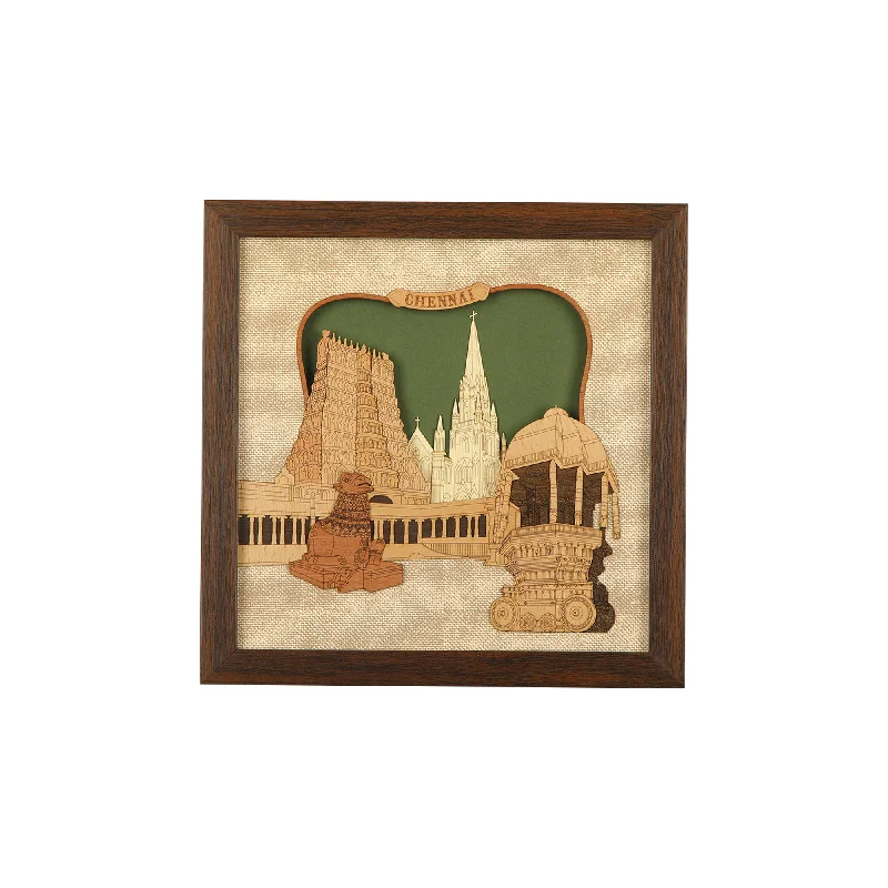 Elegant glass wall art-Chennai  Monu Wooden Carving Frame