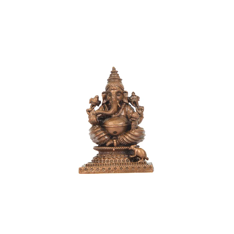 Stylish gold-accented decor pieces-COPPER  GANESHA