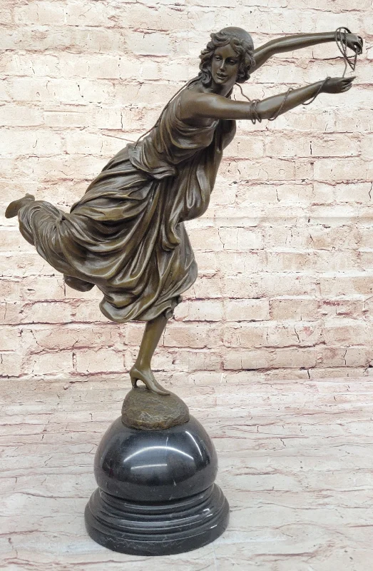 Retro-style wall art for kitchens-Hand Made Museum Quality Work Sexy Woman W/ Rope 100% Solid Bronze Sculpture Art