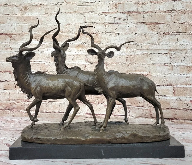 Structured ceramic planters-Miguel Lopez`s Hot Cast Bronze Gazelle Statue - Fine Art Collectible Sculpture