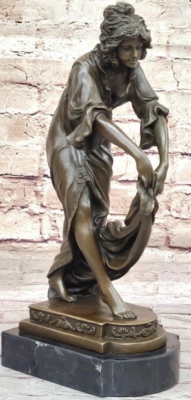 Trendy floral wall decor-Unique Nouveau Figurine: `Shawl Dancer` C J R Colinet Signed Bronze Statue