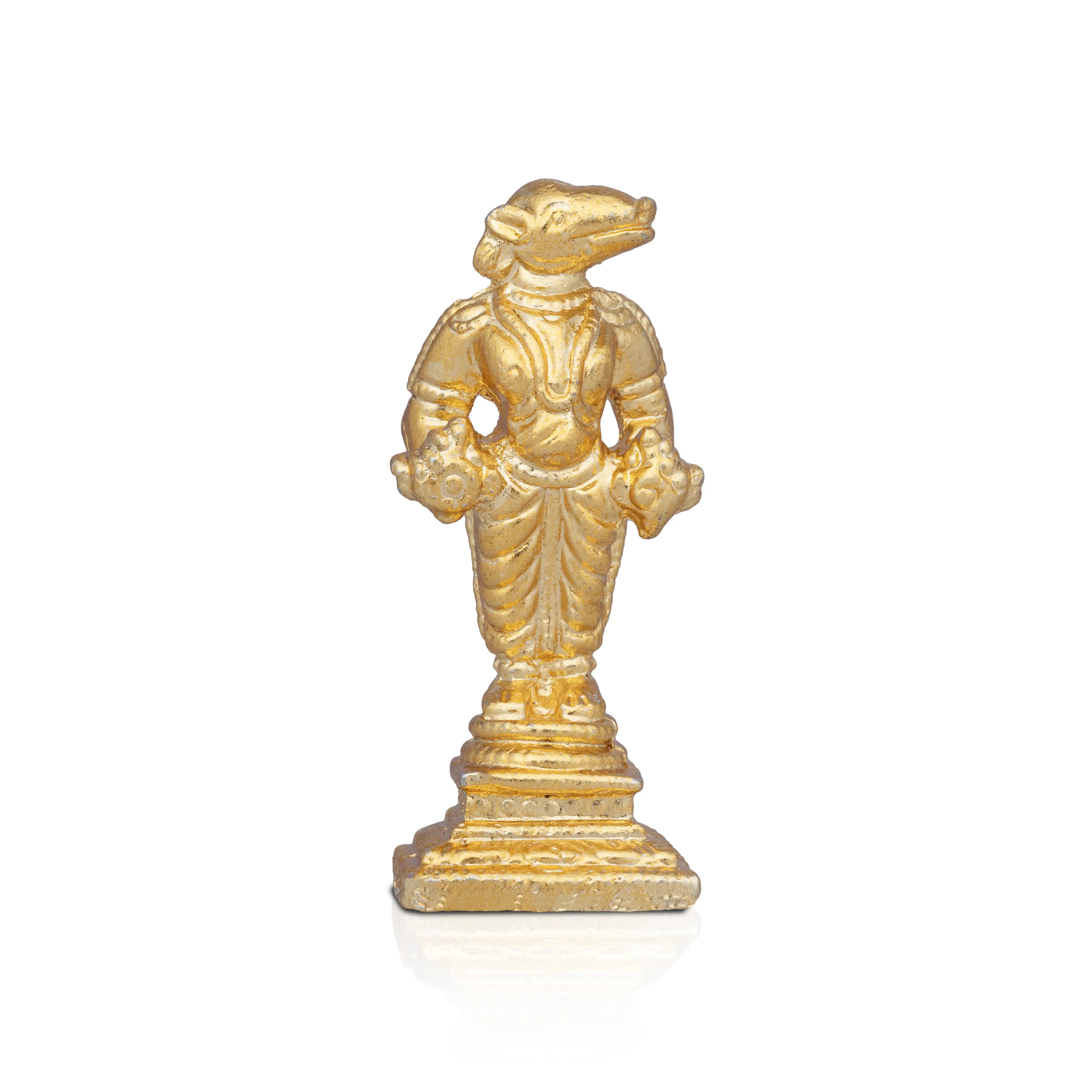 Trendy pastel wall decor-Varaha Idol - 2.5 x 1 Inches | Copper Idol/ Gold Polish Varahar Idol for Pooja/ 80 Gms Approx