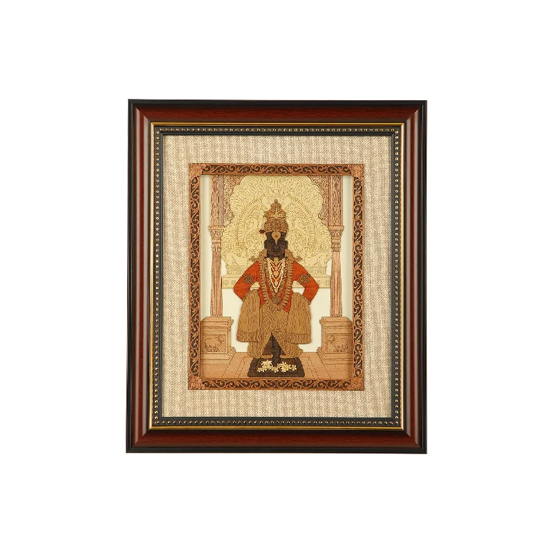 Soft-touch velvet curtains-Vithal Wooden Carving Frame