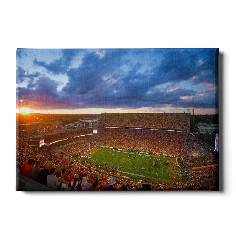 Personalized photo frames for gifts-Clemson Tigers - Sunset Over Memorial Stadium