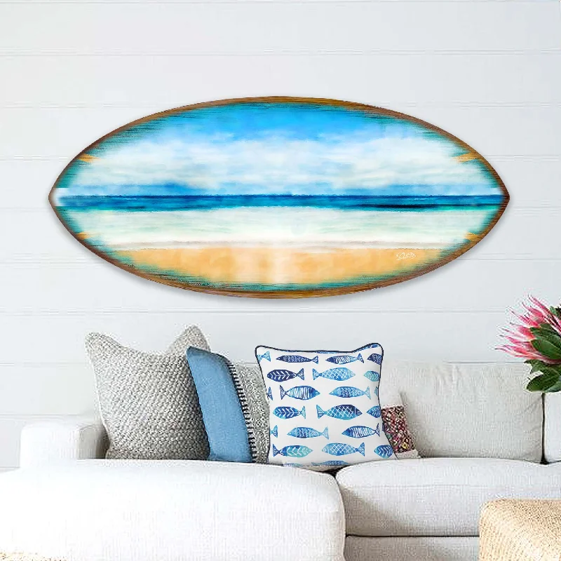 Trendy matte candle holders-Ocean View Surfboard Coastal Wall Art by G. DeBrekht - Coastal Holiday Décor - 8490130HS