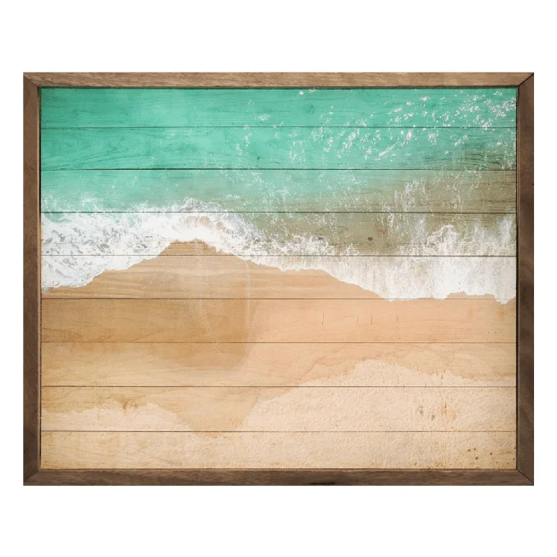 Designer accent trays with handles-Abstract Waves Hand Painted Wall Art