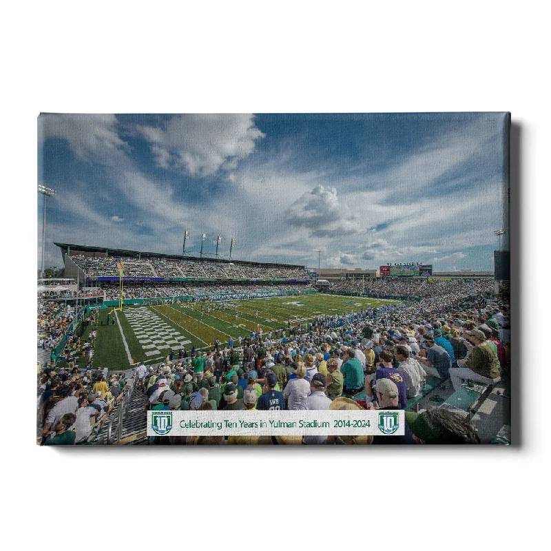 Waterproof outdoor lanterns-Tulane Green Wave - Celebrating 10 Years in Yulman Stadium