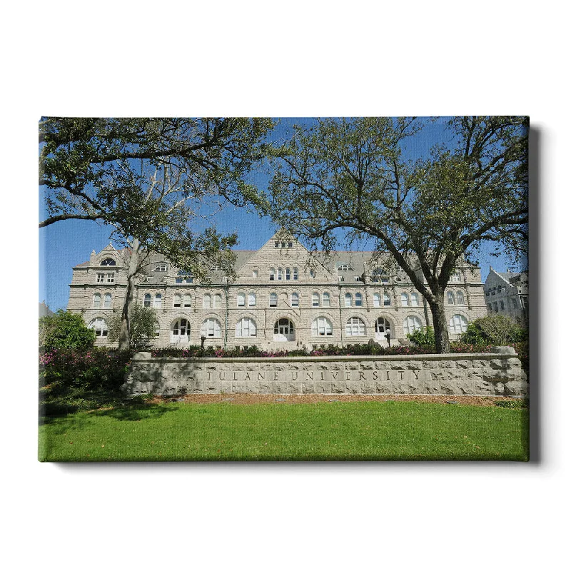 Waterproof outdoor rugs-Tulane  Green Wave - Gibson Hall