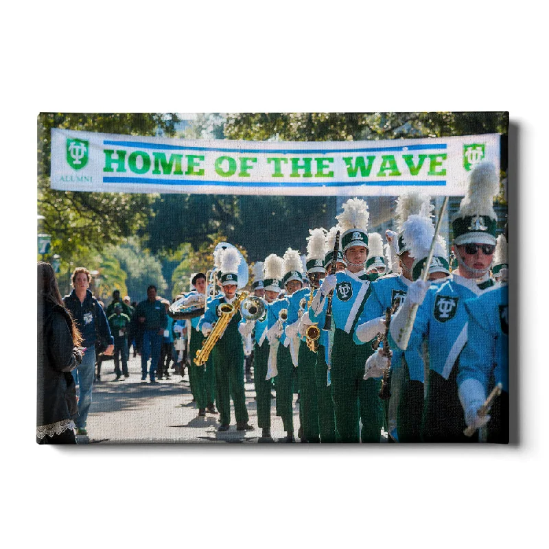 Designer table runners for dining-Tulane  Green Wave - Home of the Wave