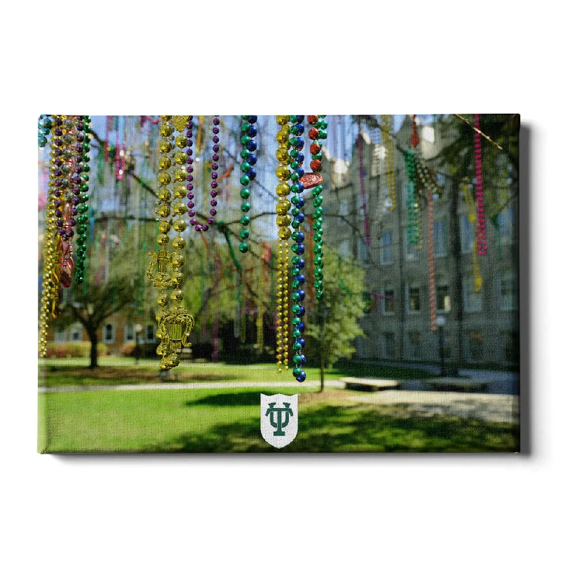 Reusable fabric wall tapestries-Tulane  Green Wave - Tulane Beads