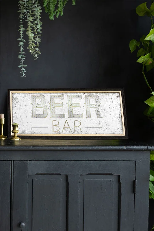 Designer ceiling lights with crystals-Vintage-Style Beer Bar Mirror