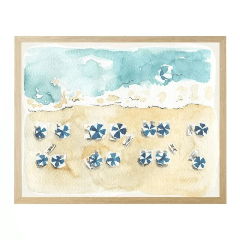 Casual cotton throws for living rooms-Watercolor Beach Scene Painting