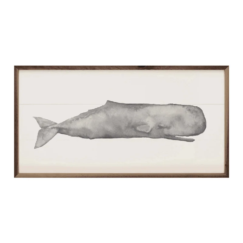 Lightweight wall mirrors for bedrooms-Watercolor Sperm Whale Painting By Emily Wood