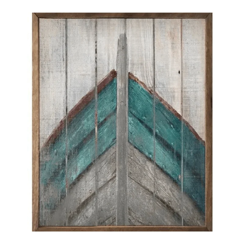 High-quality glass sculptures-Hand-Painted Hardwood Boat Wall Art