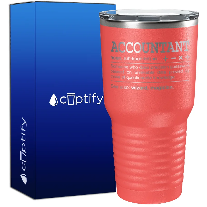 Large glass cups for iced drinks-Accountant Noun Definition 30oz Accountant Tumbler