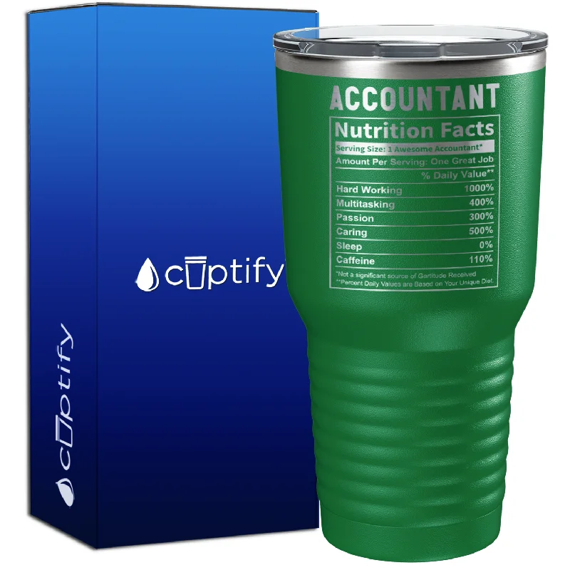 Waterproof stainless steel tumblers-Accountant Nutrition Facts 30oz Accountant Tumbler