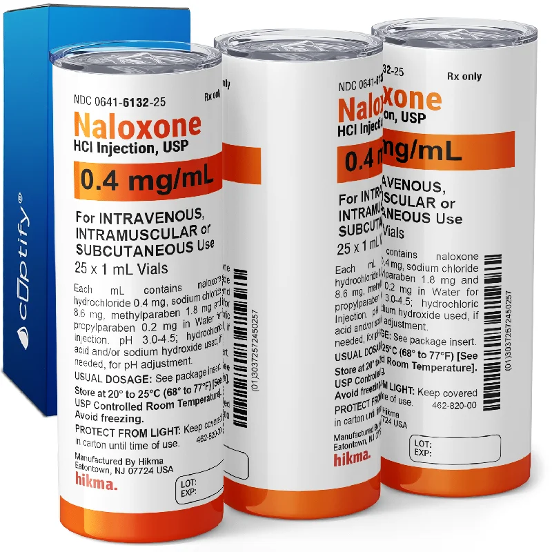 Waterproof tumblers for beach trips-Naloxone 20oz Skinny Tumbler