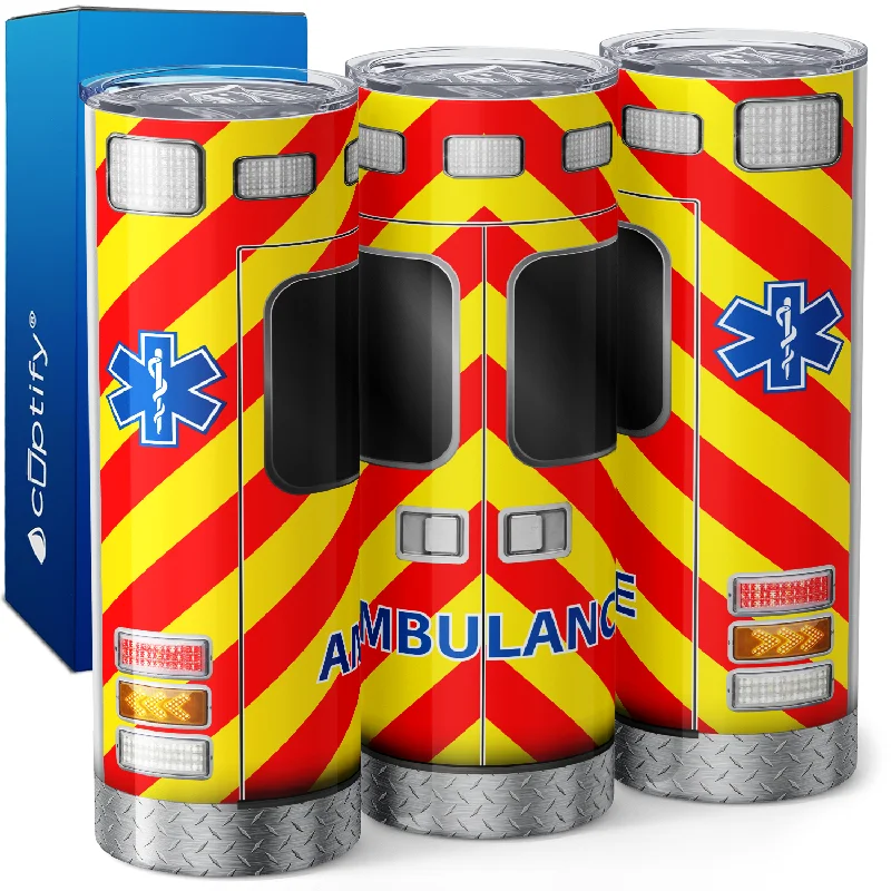 Luxury crystal mugs for special occasions-Paramedic Ambulance Red 20oz Skinny Tumbler