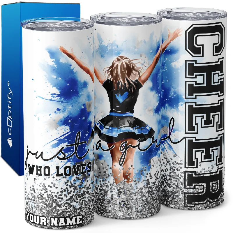 Durable camping cups with handles-Personalized Just a Girl Who Loves Cheer 20oz Skinny Tumbler