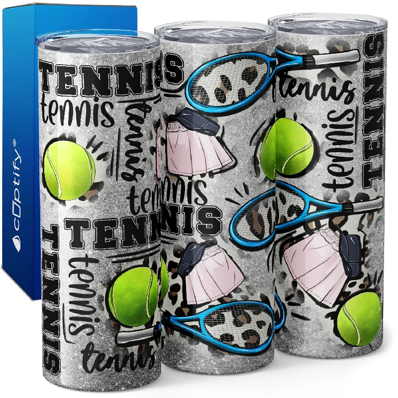 Compact stainless steel cups-Tennis 20oz Skinny Tumbler