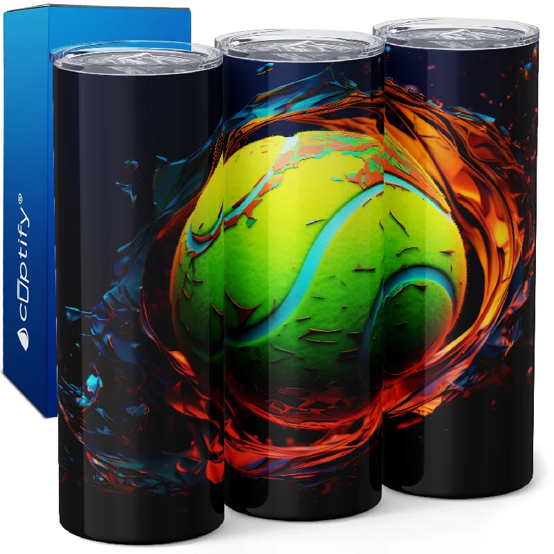 Designer tumblers with bold designs-Tennis Ball 20oz Skinny Tumbler