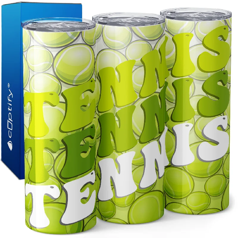 Elegant crystal wine glasses-Tennis Tennis Tennis 20oz Skinny Tumbler