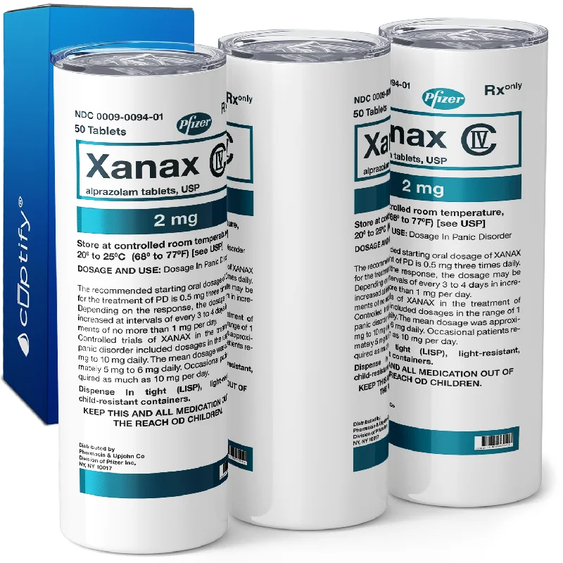 Affordable travel tumblers for commuters-Xanax Teal 20oz Skinny Tumbler